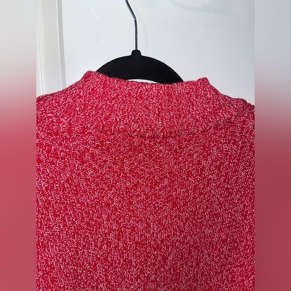 Crazy Horse by Liz Claiborne Red/White Knitted Zip Up Sweater Size Large - Picture 12 of 16